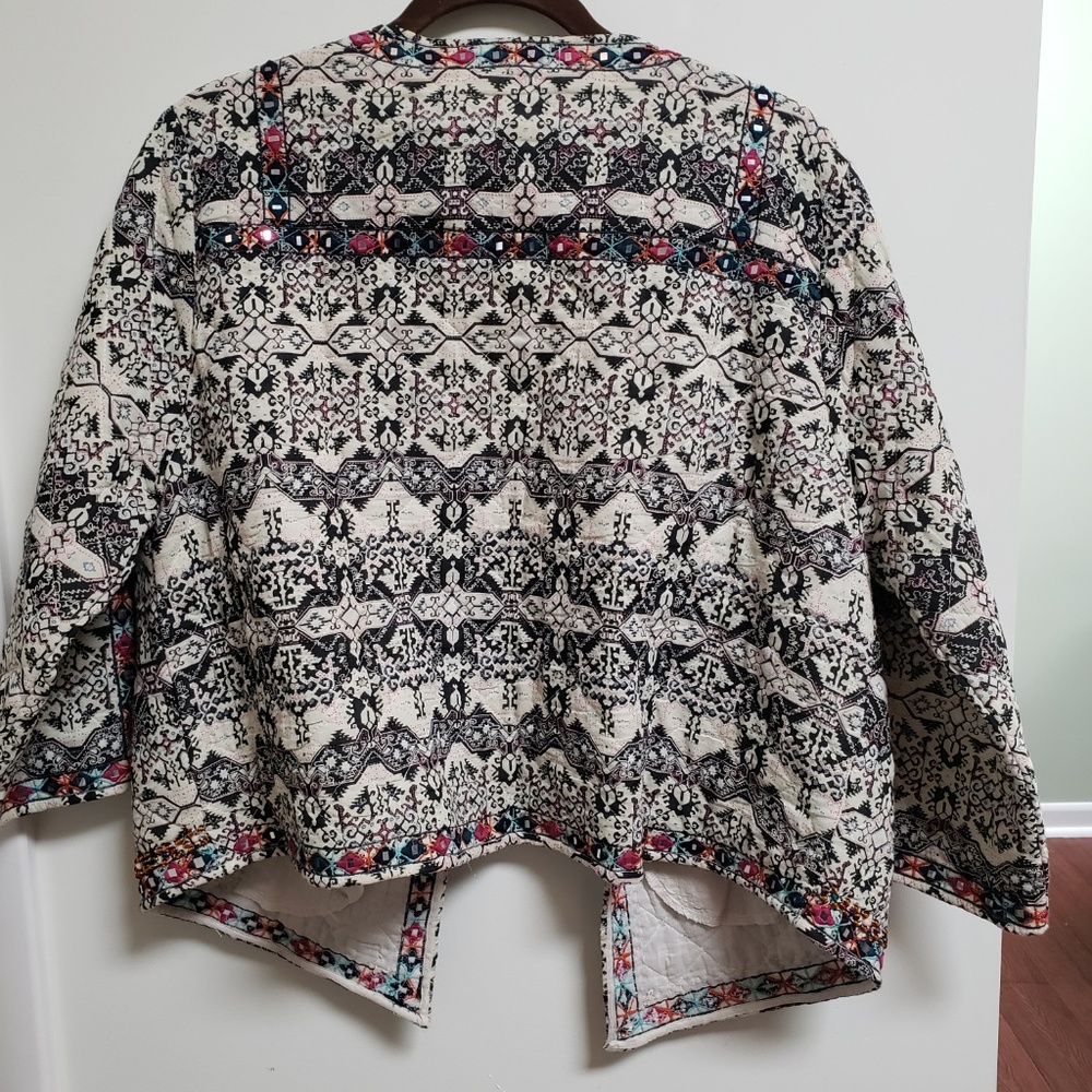 Boho Multi Colored Quilted Jacket - Picture 5 of 6